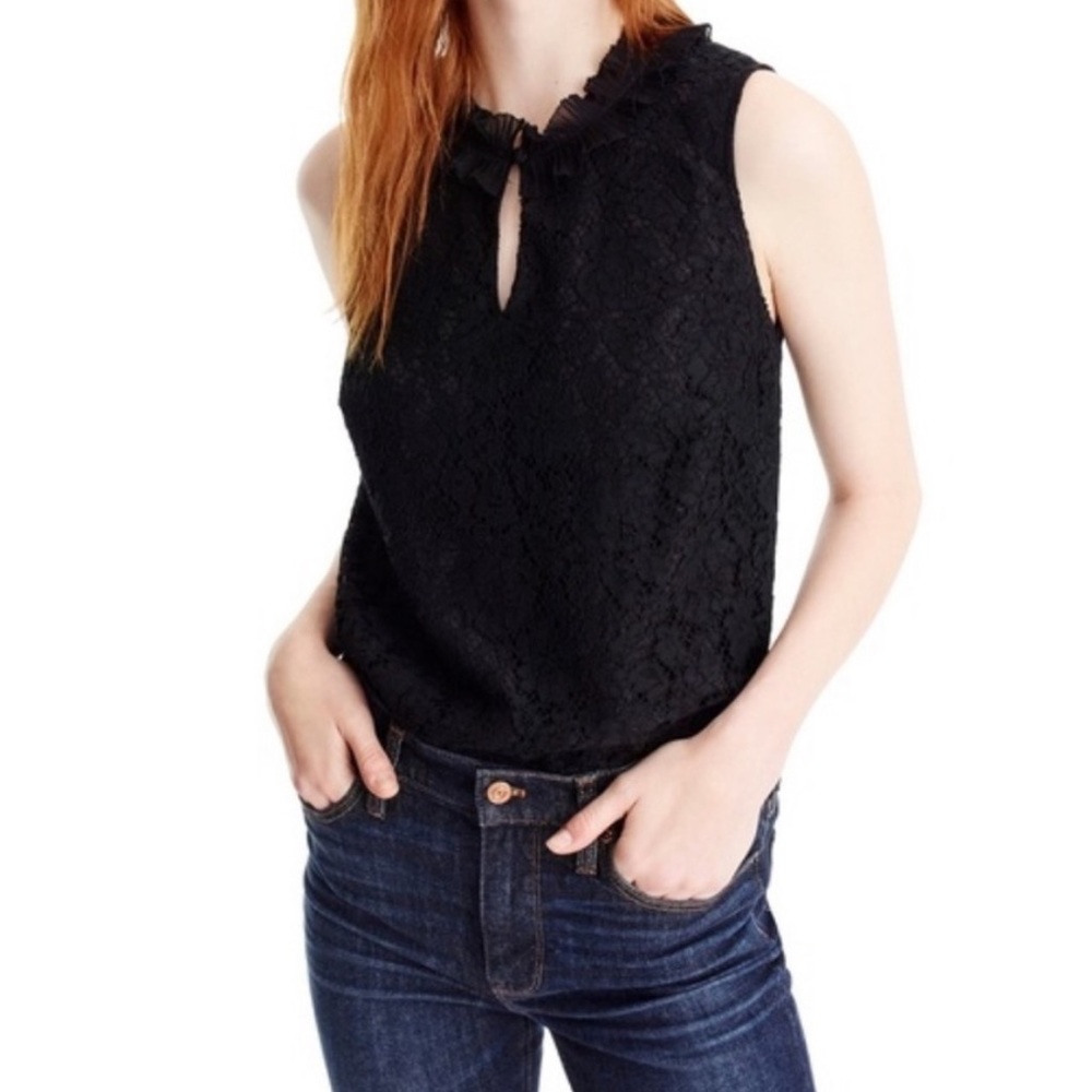 🆕 J. Crew Sleeveless Black Lace Top